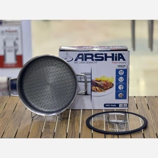 ماهیتابه دو دسته کف لیزری 28 سانت عرشیا مدلSS050-3341 (ارسال رایگان)